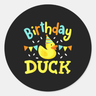 Sticker Rond Canard d'anniversaire Enfants Filles Garçons Canar