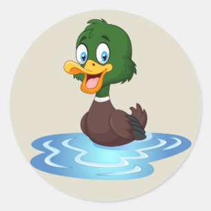 Sticker Rond Canard de caricature