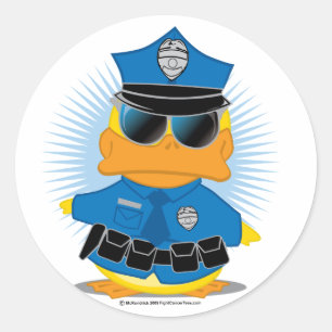 Sticker Rond Canard de police