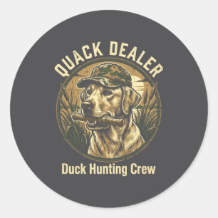 Sticker Rond Canard drôle de chasse au canard Labrador Retrieve