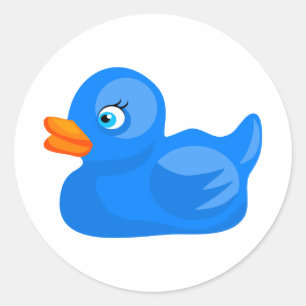 Sticker Rond Canard en caoutchouc bleu
