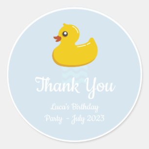 Sticker Rond canard en caoutchouc jaune -fête d'anniversaire - 