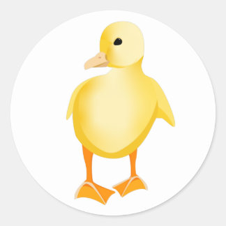 Sticker Rond Canard jaune