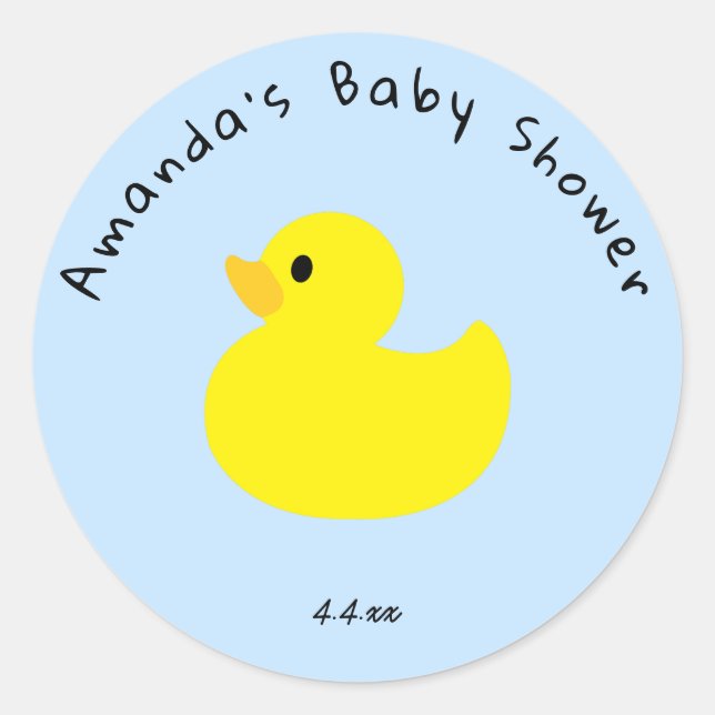 Sticker Rond Canard jaune - Baby shower (Devant)