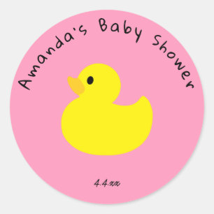 Sticker Rond Canard jaune - Baby shower