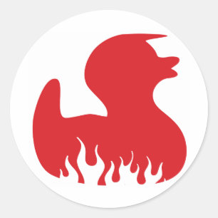 Sticker Rond Canard Rockabilly