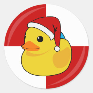 Sticker Rond Canards de croisière de Noël Collectable