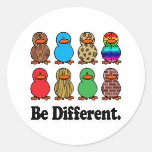 Sticker Rond Canards Différents