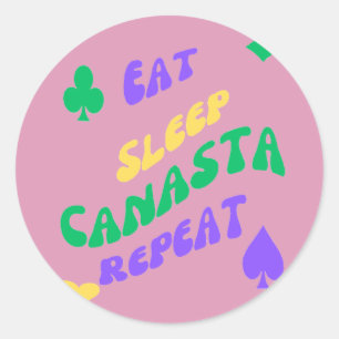 Sticker Rond Canasta Enthousiaste Mantra Manger Sleep Canasta r