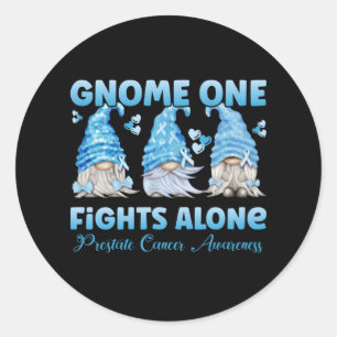 Sticker Rond Cancer Awareness Light Blue Gnome