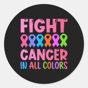 Sticker Rond Cancer Dans Toutes Les Couleurs Ribbon Conscience