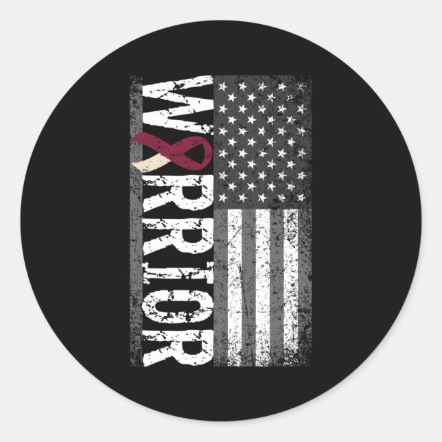 Sticker Rond Cancer de la gorge Tête buccale Cou Cancer Sensibi (Devant)