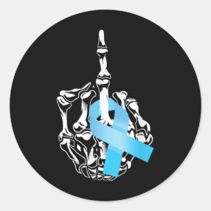 Sticker Rond Cancer de la prostate Cancer du doigt moyen de la
