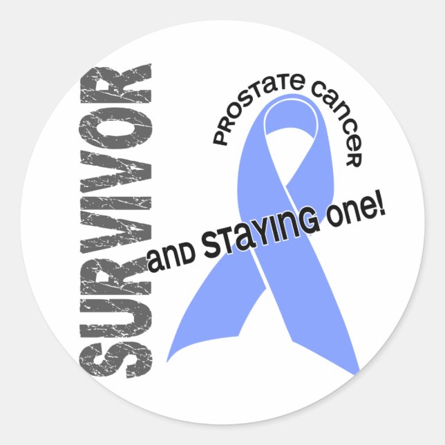 Sticker Rond Cancer de la prostate Survivant 1 (Devant)
