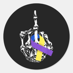 Sticker Rond Cancer de la vessie Cancer du doigt moyen Cancer d