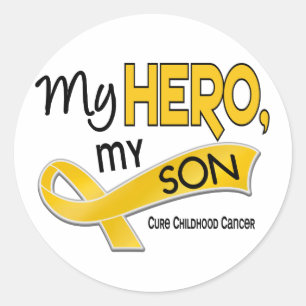 Sticker Rond Cancer de l'enfance MON HÉROS MON FILS 42
