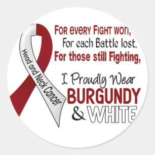 Sticker Rond Cancer de tête et de cou je porte fièrement le