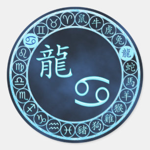 Sticker Rond Cancer/Dragon