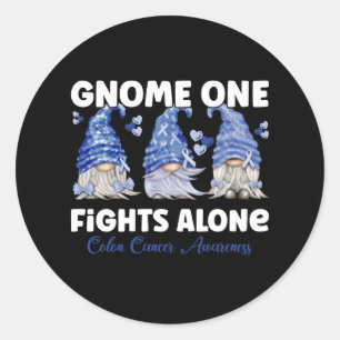 Sticker Rond Cancer du côlon Cancer colorectal Bleu foncé Rub