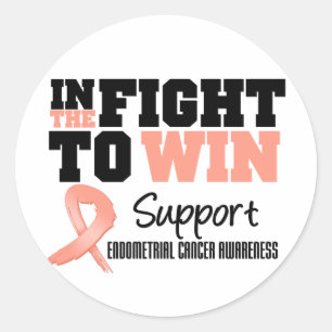 Sticker Rond Cancer du corps utérin dans le combat à gagner