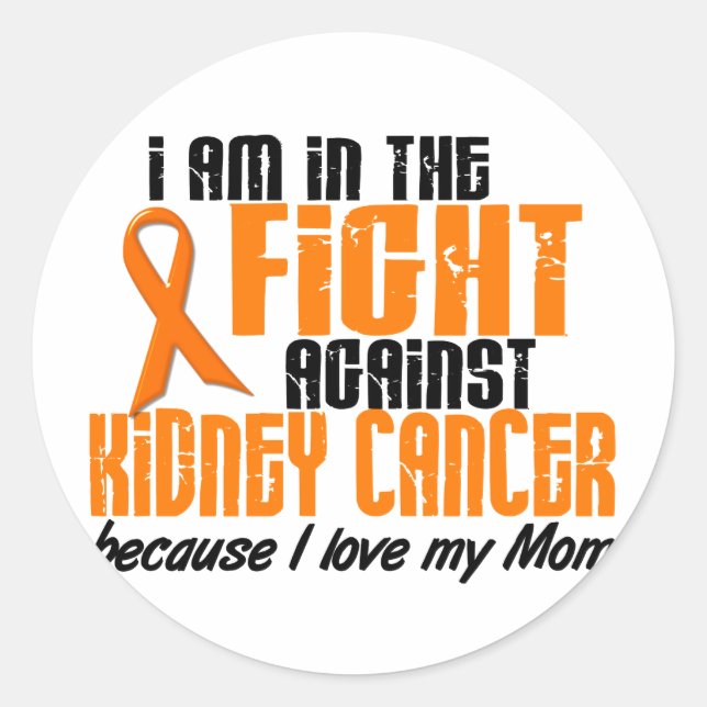 Sticker Rond CANCER DU KIDNEY Dans La Lutte Pour Ma Mère 1 (Devant)