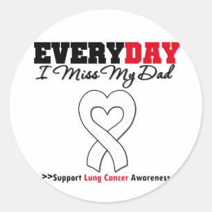 Sticker Rond Cancer Du Poumon Tous Les Jours Je Manque Mon Père