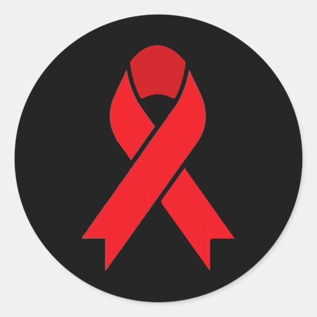 Sticker Rond Cancer du sang Semaine du ruban rouge Sensibilisat (Devant)