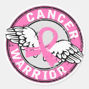 Sticker Rond Cancer du sein du guerrier 14c