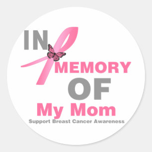 Sticker Rond Cancer du sein en mémoire de ma mère