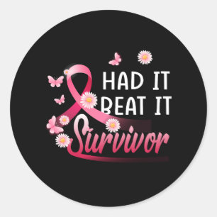 Sticker Rond Cancer Du Sein J'Ai Été Je L'Ai Battu Survivor Rib