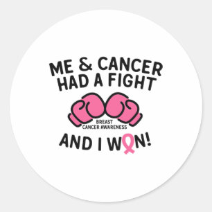 Sticker Rond Cancer du sein J'ai gagné le soutien du survivant 