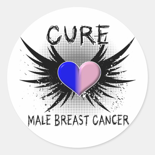 Sticker Rond Cancer du sein masculin Cure (Devant)