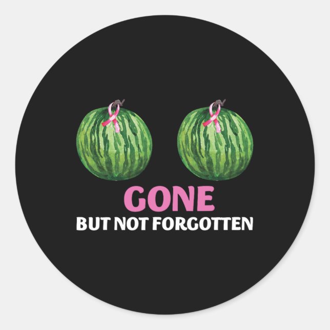 Sticker Rond Cancer Du Sein Mastectomie Survivante Est Parti, M (Devant)
