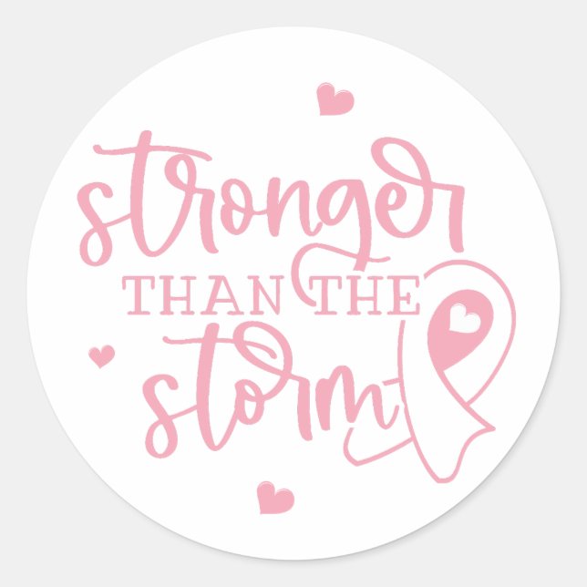 Sticker Rond Cancer du sein Ruban rose (Devant)