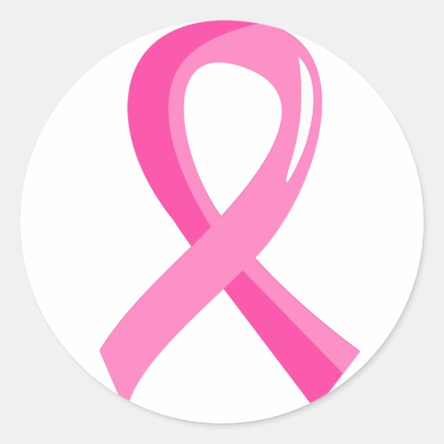 Sticker Rond Cancer du sein Ruban rose 3 (Devant)