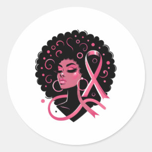 Sticker Rond Cancer du sein Soutien des femmes afro-américaines