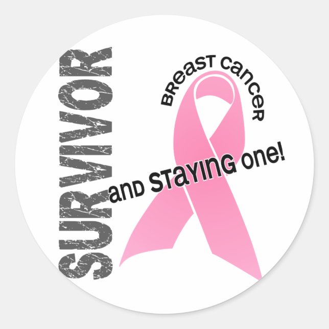 Sticker Rond CANCER DU SEIN Survivant 1 (Devant)