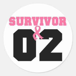 Sticker Rond Cancer du sein Survivant 2 ans