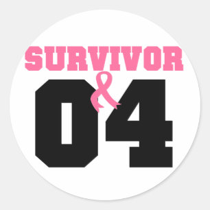 Sticker Rond Cancer du sein Survivant 4 ans