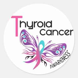 Sticker Rond Cancer du thyroïde BUTTERFER 3.1