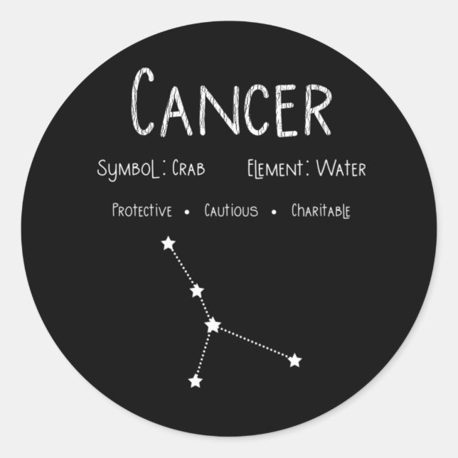 Sticker Rond Cancer Horoscope Astrologie Étoile Signal cadeau d (Devant)