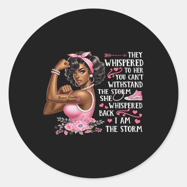 Sticker Rond Cancer Je Suis La Tempête Femmes Noires Nous Porto (Devant)