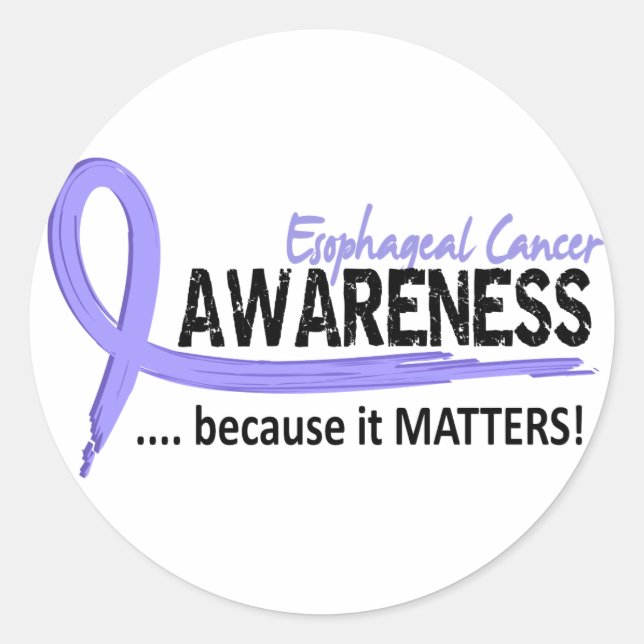 Sticker Rond Cancer oesophagien de la conscience 2 (Devant)