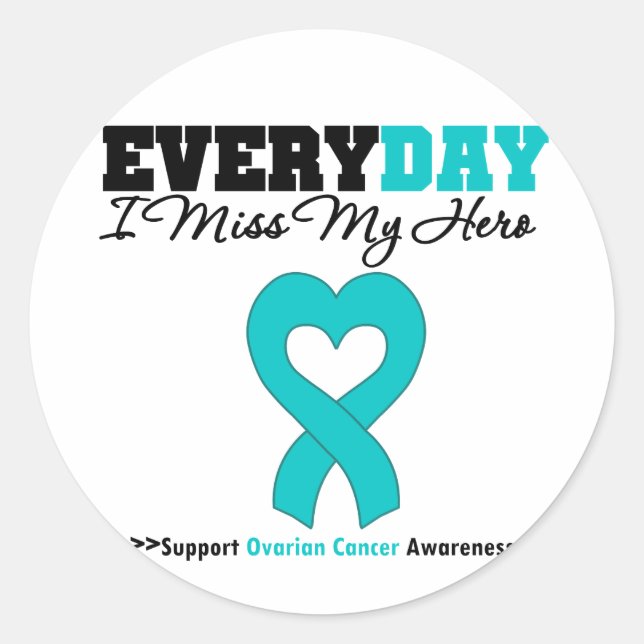 Sticker Rond Cancer ovarien chaque Mlle My Hero du jour I (Devant)