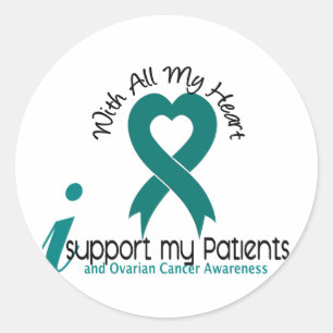 Sticker Rond Cancer ovarien je soutiens mes patients