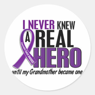 Sticker Rond Cancer pancréatique JAMAIS CONNU UNE grand-mère HE