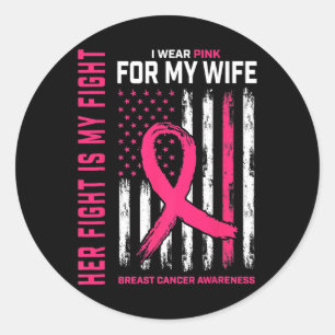 Sticker Rond Cancer Sa Lutte Est Ma Lutte Je Porte Du Veste Ros