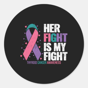 Sticker Rond Cancer Son combat Ma lutte contre le cancer du thy