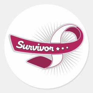 Sticker Rond Cancer Survivante Ruban Throat Cancer
