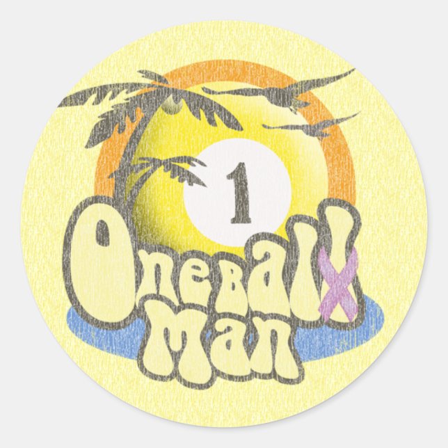 Sticker Rond Cancer testiculaire Humour survivant (Devant)